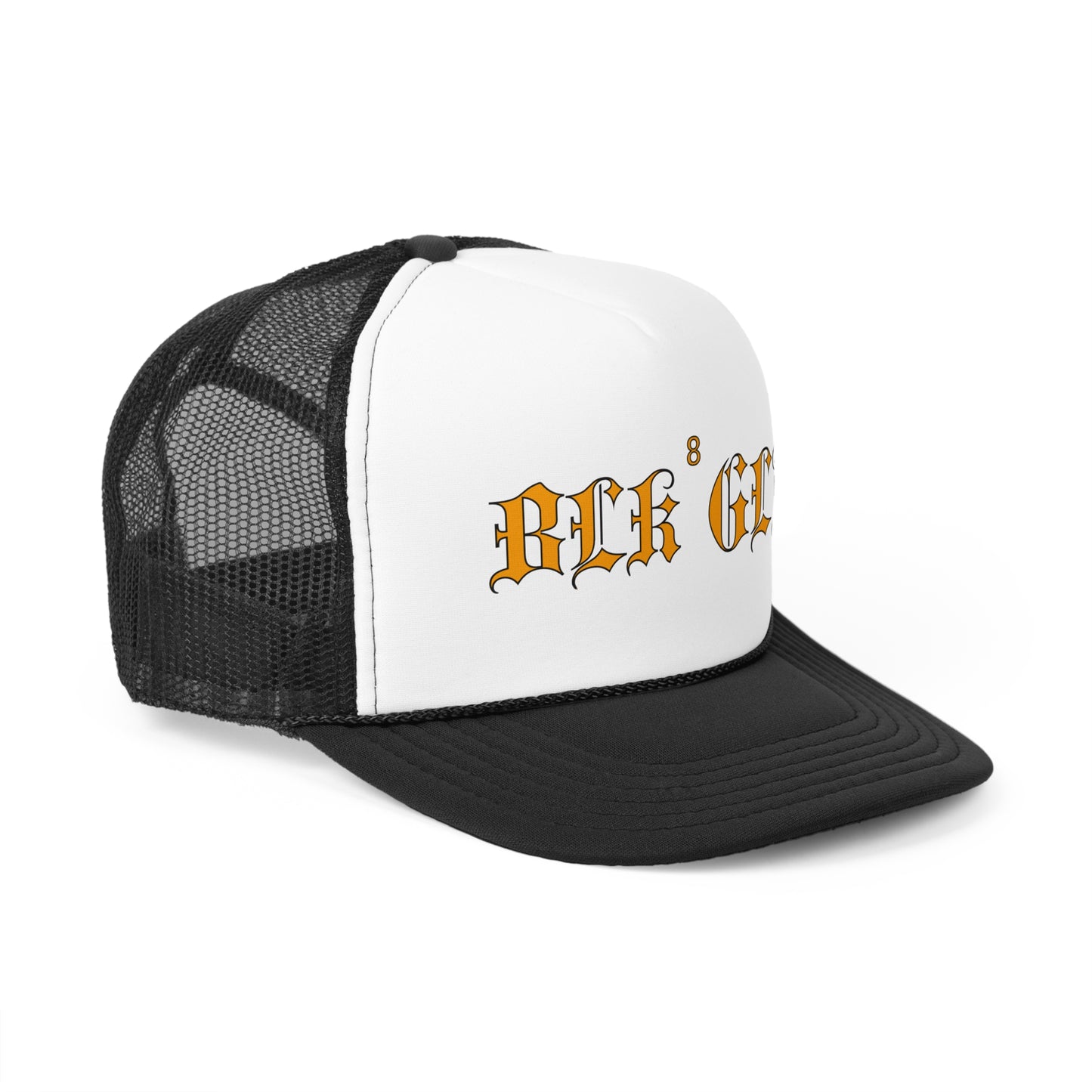 BLK GLD gold border Trucker Caps